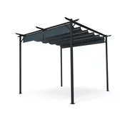 Blumfeldt Pantheon Robust Pergola, 3x3 m, prašno barvano jeklo, odporno na vremenske vplive, s stranskimi roloji