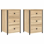 Vidaxl Nočna omarica 2 kosa sonoma hrast 40x36x60 cm inženirski les