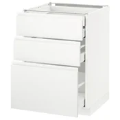 METOD/MAXIMERA Podstav omr 3lč/2nzk/1sre/1vsk prd, bela/Voxtorp mat bela, 60x60 cm