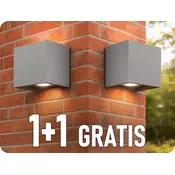 V-TAC LED stenska svetilka 11W, 1360lm, kvadratna, siva, 1+1 gratis! Barva světla: Dnevna bela