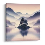 Slika jezero in megličaste gore - 40x40