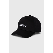 Bombažna bejzbolska kapa HUGO črna barva, 50518901