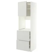 METOD / MAXIMERA Vis.el.pecn. s fiok/2front/2g.fioke, bela/Aspudden svetlosiva, 60x60x200 cm