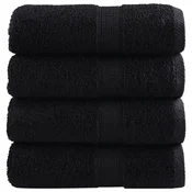 Vidaxl Premium brisače za pranje SOLUND 4 kosi črne 30x30 cm 600 g/m2