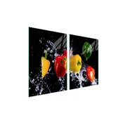 shumee Steklena zaščitna plošča za štedilnik 2x45x52 Paprika