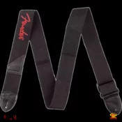 Fender 2 Black Poly Strap w/ Red Logo remen za gitaru