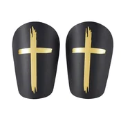 INF Nogometni ščitniki Cross, PU z EVA peno, 8cm x 5cm, 2 kosa Black&Gold, (5000302558)