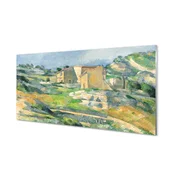 tulup.si Zidna obloga za kuhinju Art naslikal hišo na hribu 120x60 cm
