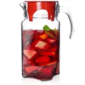 shumee Stekleni vrč za pijačo, vodo, sok, limonado, s pokrovom, 1,75 l