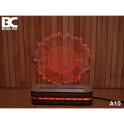 Black Cut 3D Lampa Suncokret, Crvena