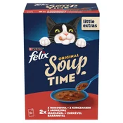 PURINA Felix Original Soup Time - Mokra hrana za mačke, govedina, jagnjetina, piščanec - 6x48g