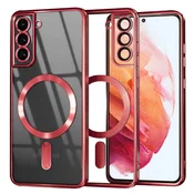 Ovitek Techsuit Luxury Crystal MagSafe za Samsung Galaxy S21 - red