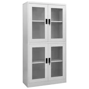 Uredski ormaric svjetlosivi 90x40x180 cm celik i kaljeno staklo