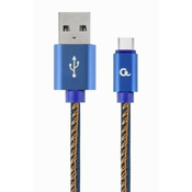 GEMBIRD CC-USB2J-AMCM-1M-BL Gembird Premium jeans (denim) Type-C USB cable with metal connectors, 1m, blue