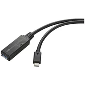 Renkforce Renkforce USB kabel USB 3.2 gen. 1 (USB 3.0) USB-C® vtič\, USB-A vtičnica 5.00 m črna aktivno z ojačitvijo signala\, z OTG funkcijo RF-5231962, (20537784)