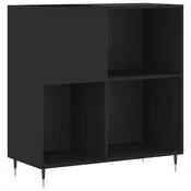 Vidaxl Omarica za gramofonske plošče črna 84,5x38x89 cm inženirski les