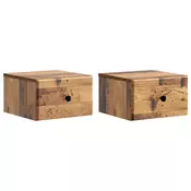 vidaXL Stenski nočni omarici 2 pcs Star les 34,5 x 33 x 20 cm