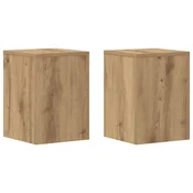 Vidaxl Stojalo za rastline 2 kosa artisan hrast 25x25x35 cm inž. les