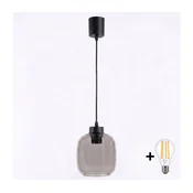 Brilagi - LED luster na sajli R GLASS 1xE27/60W/230V O 14 cm crna/dimljeno-siva