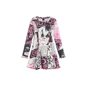 Desigual Obleka Cruella Disney svetlo roza / črna / bela