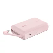 Belkin BOOST CHARGE™ USB-C Power Delivery PowerBank z integriranim kablom USB-C, 10000 mAh, 20 W, roza