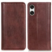 GS Ovitek za Sony Xperia 10 VI, usnjeni, rjav