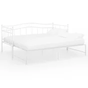 Vidaxl Izvlečni posteljni okvir bel kovinski 90x200 cm