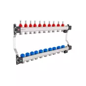 KAN-therm 1316157085 InoxFlow Razdelilnik z merilniki pretoka in ventili za aktuatorje serije UFST 10 krogov