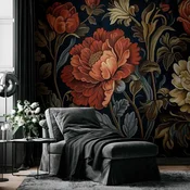 shumee Foto tapeta - Velike tapiserijske rože z retro cvetličnim motivom v stilu kilim/Velike tapiserijske rože v retro slogu