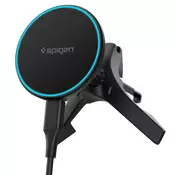 Magnetno avtomobilsko držalo Spigen Essential EV15MAQ z MagSafe, Qi2 in hitrim polnjenjem 15W - black