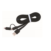 USB kabel AM->Micro-BM/ Lightning Apple 1m glavnik