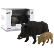 slomart LEAN TOYS Figurici divjih prašičev z mladičem, komplet 2 kosa