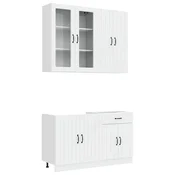 vidaXL Set omar s predalom 4 pcs Visoki sijaj bela Inženirski les