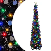 Vidaxl Zložljivo LED božično drevo z zvezdo na vrhu 180 cm 100 LED PET