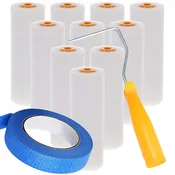Rosfix ROSFIX SET VALJČKOV ZA BARVANJE 10 CM – 10X POLIURETANSKI VALJČEK, ROČAJ, MODRI TRAK 40 MM X 50 M, (5000036502)
