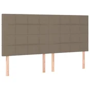 Vidaxl Vzglavje postelje sivo-rjavo 200x5x118/128 cm blago