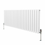 MONSTER Ovalni radiator in ventili - 600 mm x 1440 mm - bel, (21569954)