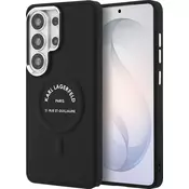 Karl Lagerfeld PU RSG Logo magnetni zadnji pokrov za Samsung Galaxy S26 Ultra črn