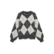 VERO MODA Pulover VMDOFFY ecru/temno siva