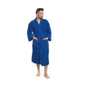 Interkontakt Moški bombažni kopalni plašč model KIMONO 03 Blue Navy M