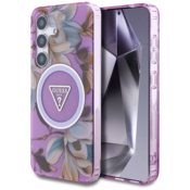 Guess Originalni ovitek za Samsung Galaxy S25 5G - MagSafe - Flowers Triangle - GUHMS25SHFLPEDU