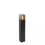 Stoječa zunanja svetilka črna 50 cm IP44 z dimljenim steklom - Denmark
