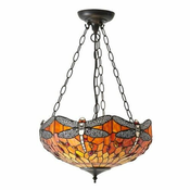 Endon 64076 - Luster na lancu Tiffany DRAGONFLY 3xE27/60W/230V, precnik 41 cm