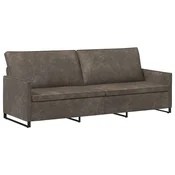 vidaXL 3-sedna sofa Temno siva 220 x 81 x 82 cm Umetni velur