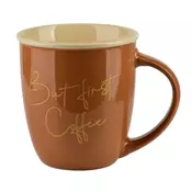 Mondex Skodelica porcelan Hendia Coffee Time 330ml 9x13x10 cm rjava 1 kos, (5000179572)
