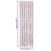 Vidaxl Zavesa proti mrčesu srebrno siva in roza 56x200 cm šenilja