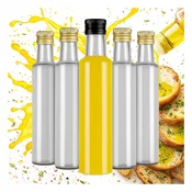 shumee 50x stekleničk DORICA 250 ml PROZORNE za olivno olje in kis z dozirnikom