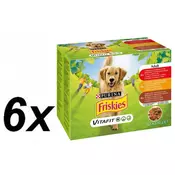 Friskies mokra hrana za odrasle pse VitaFit, govedina, piščanec, jagnjetina z zelenjavo v omaki, 6x(12x100g)