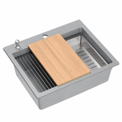 granitni umivalnik KURT 110 WORKSTATION Grey Metallic