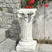 Casa Padrino baroque garden decoration column Antique White H. 62 cm - Baroque style garden decoration